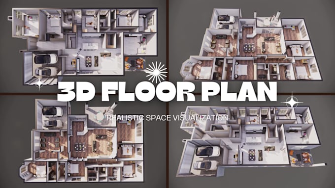 create 3d floor plan model and render from 2d floor plan