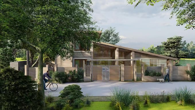do 3d rendering architecture visualization and walkthrough video