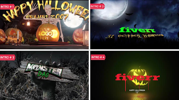 Create zombie , horror and scary logo animation youtube intro videos in ...
