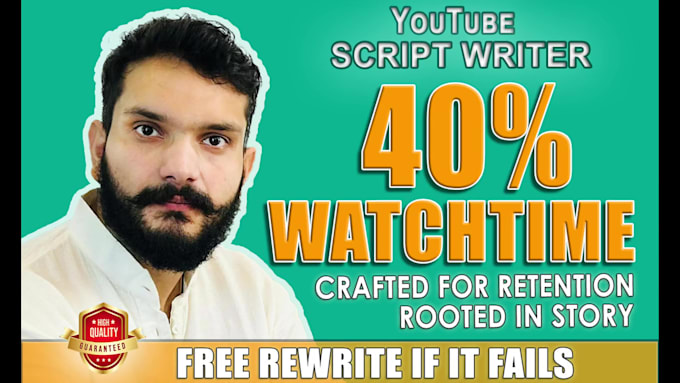 write a youtube script for guaranteed 40percent plus watchtime
