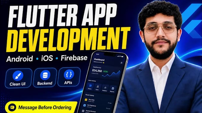 develop flutter app, mobile app development with firebase or supabase backend