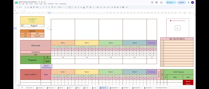 create custom tracker, planner and dashboard