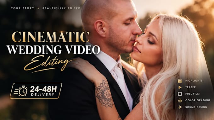 edit wedding videos in 24 hours teaser, highlights or film
