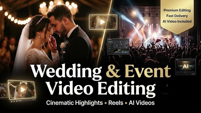 edit cinematic wedding and event highlight videos professionally