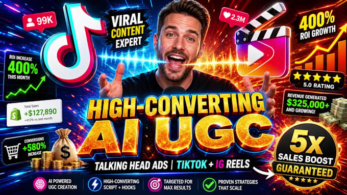 create high converting ai ugc talking head video ads for tiktok, meta and ig
