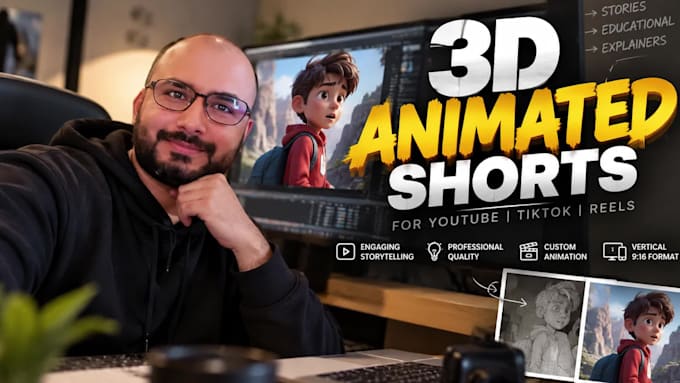 create 3d animated youtube shorts