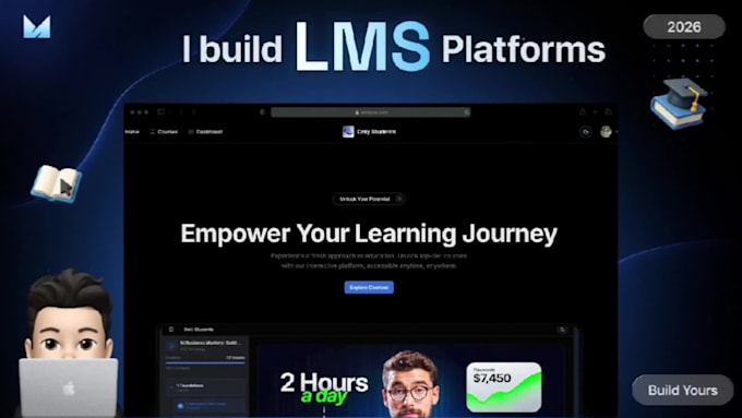 build a modern lms website for online courses and learning