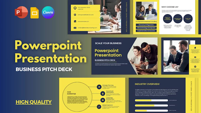 create professional powerpoint presentation and canva pitch deck presentations