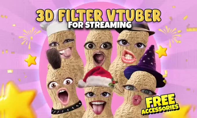 custom 3d ar vtuber filter for lens studio ready to stream