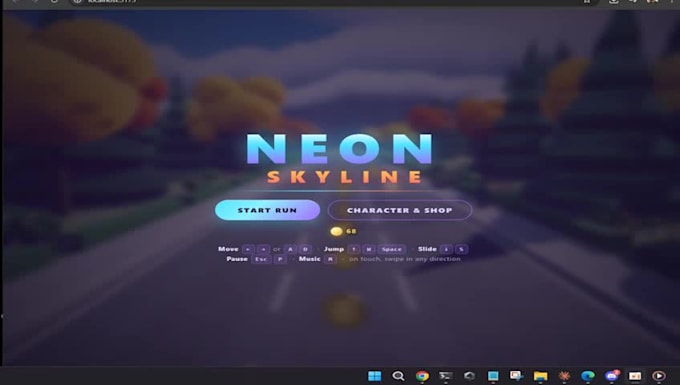 create a 3d HTML5 web game, browser game or endless runner