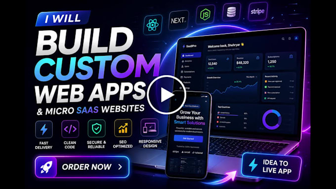 build a custom web app and micro saas niche website