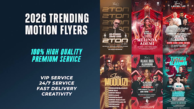 design an animated motion flyer and an animated flyer for a party club or event