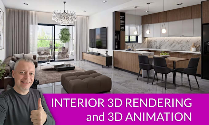 do  3d rendering interior design for your real estate project