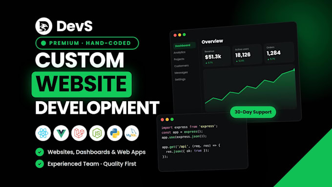 do custom website development as a full stack web developer
