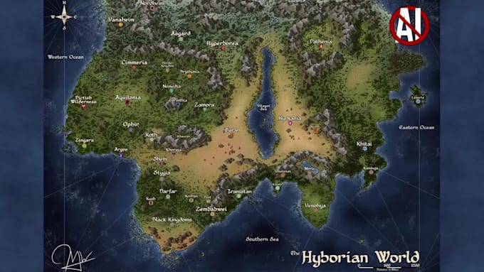 create a high quality detailed fantasy map