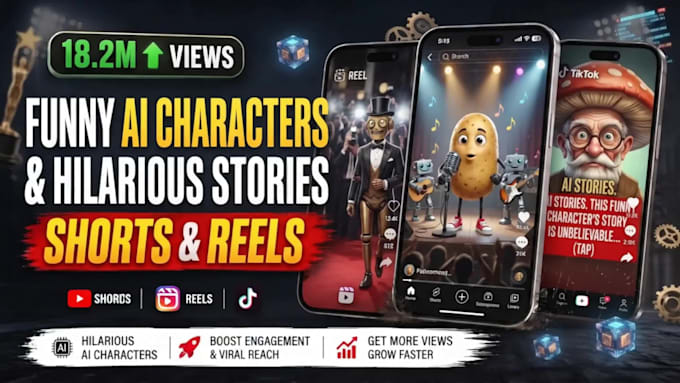 create funny ai character and storytelling shorts