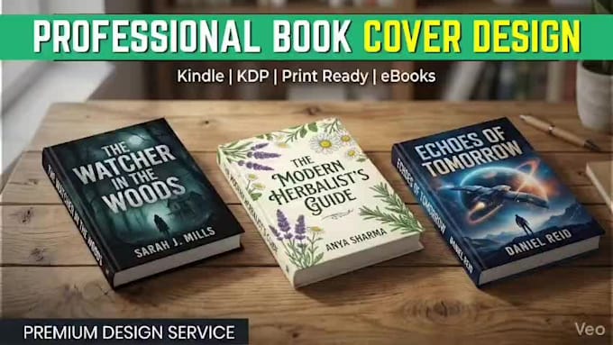 design professional modern book cover ebook kindle and print ready cover