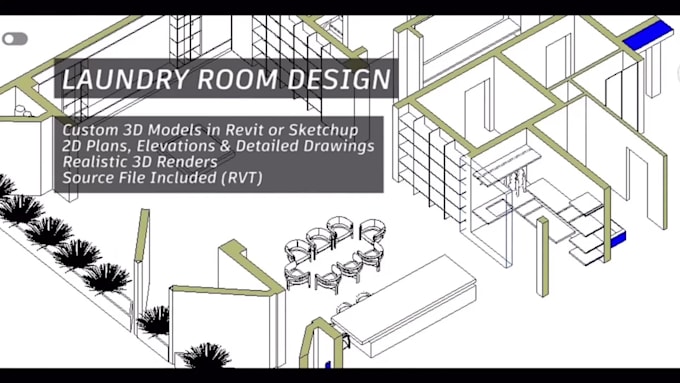 do custom laundry room design with revit 3d modeling