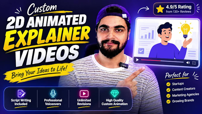 create 2d animated explainer video for your brand or startup