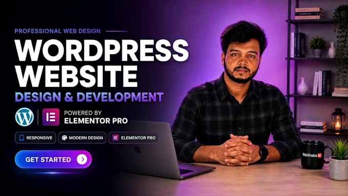 build a modern wordpress website or landing page using elementor pro