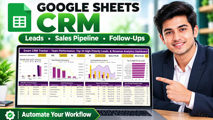 build a google sheets CRM, sales pipeline and automation