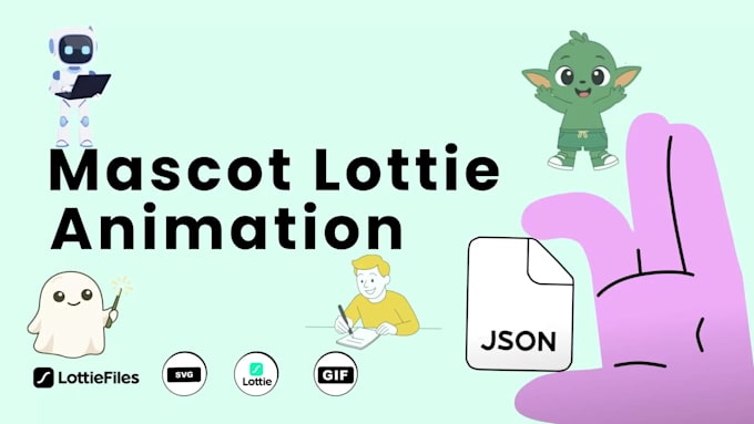 create character mascot in lottie animation for web and app