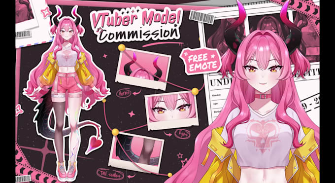 design live 2d vtuber model and rigging for vtube studio