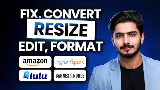 fix rejected book cover, fix and resize book formatting for amazon kdp ingram