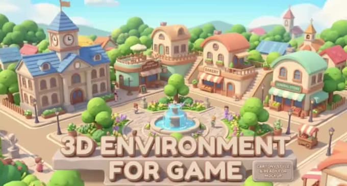 create low poly 3d game environment and assets for unity or unreal engine