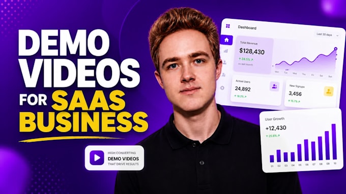 create modern saas demo video animation
