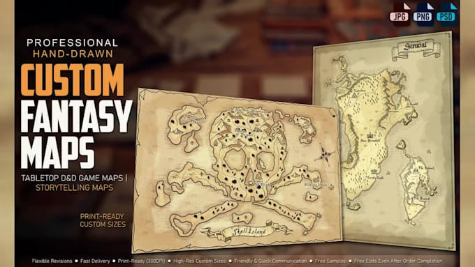 draw vintage fantasy maps for books, dnd, and tabletop games