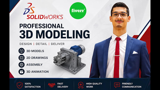 create 3d modeling, animation, 2d drawing, mechanical assembly with solidworks