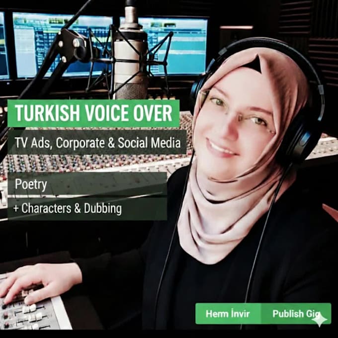 do professional native turkish female voice over