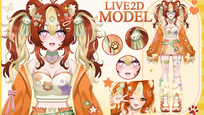 design and rig pro vtuber character in live2d, for vtuber model for vtube studio