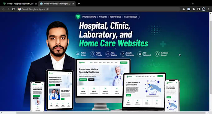 build hospital, clinic, laboratory, and home care websites