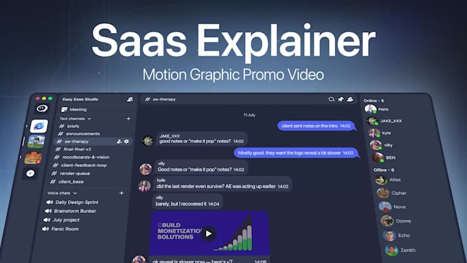 create saas promo video with UI animation