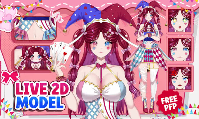 create a live2d vtuber anime model ready for vtube studio