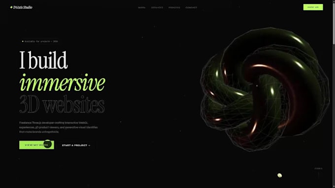 create an interactive 3d website using three js