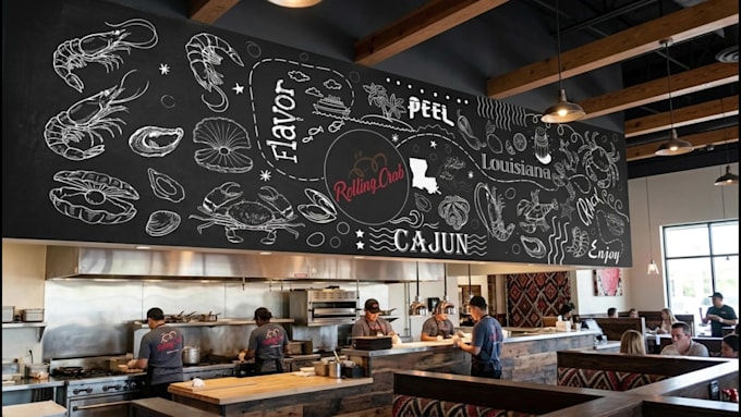 draw custom chalkboard doodle, mural and wall art
