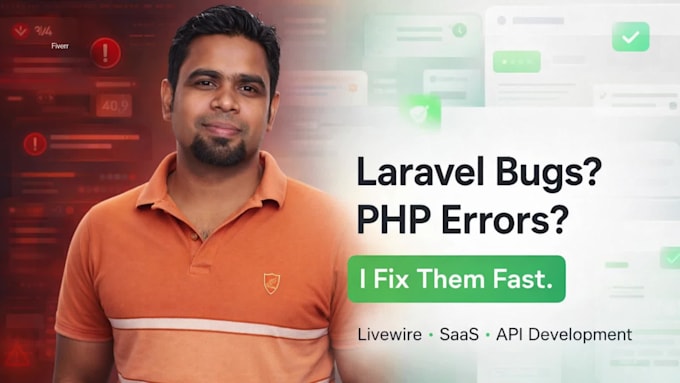 fix laravel bugs, PHP errors, and build custom laravel livewire apps