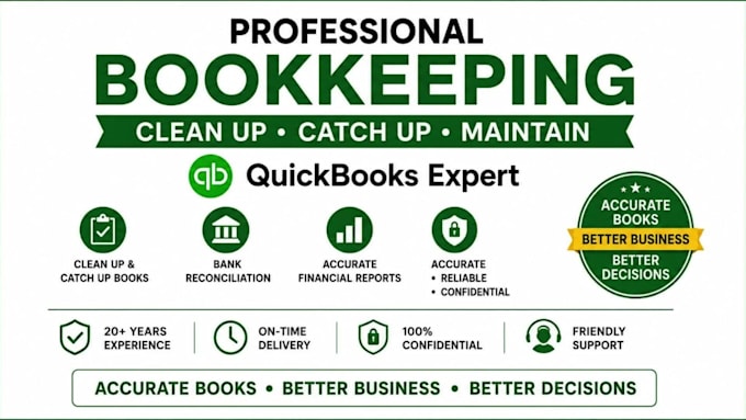 clean up and catch up your intuit quickbooks online bookkeeping
