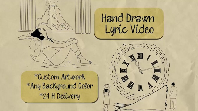 create artistic hand drawn lyric music video