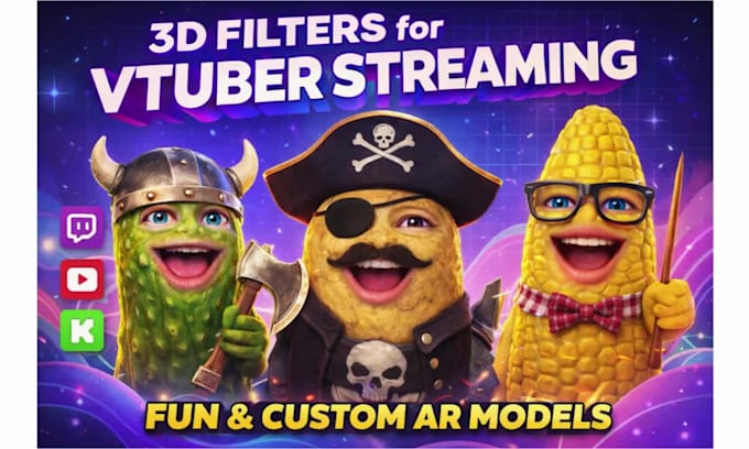 create custom burnt peanut vtuber ar filter with face tracking for streaming
