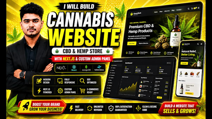 create premium cannabis, cbd, weed, hemp ecommerce website