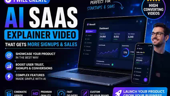 edit saas tech product demo video with ui animation and screen recording