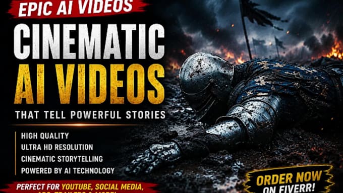 create epic cinematic ai storytelling videos for yor youtube, ai short film