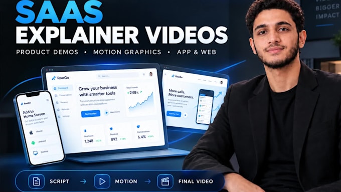 create a saas explainer video, saas animation and demo video