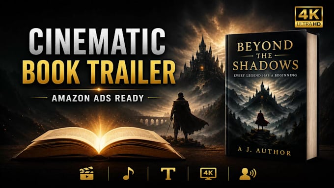 create cinematic book teaser for amazon and social media