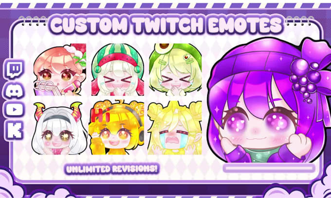 create chibi twitch emotes animated emotes vtuber emotes