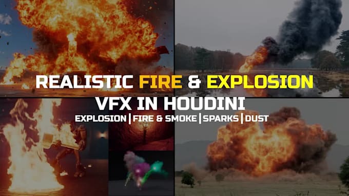 create realistic houdini fx fire smoke explosions and rbd destruction